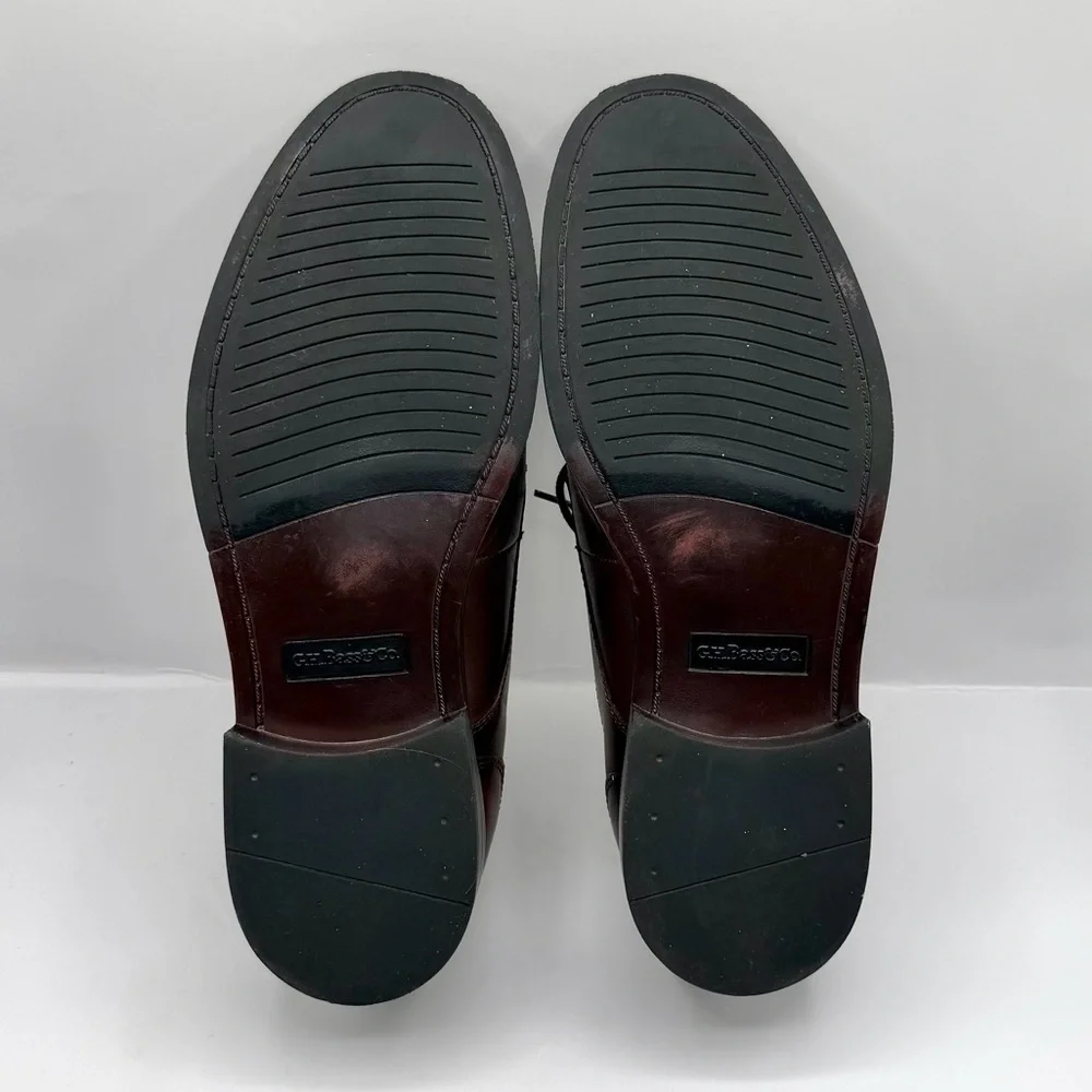 GH Bass Mens Stuart Brown Leather 3 Eye Lace Up Oxford Dress Shoes Size 10.5 M